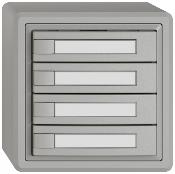 Pulsante KNX RGB AP EDIZIO.liv SNAPFIX® sensore temp.s.LED targ.4× com.1T grc 