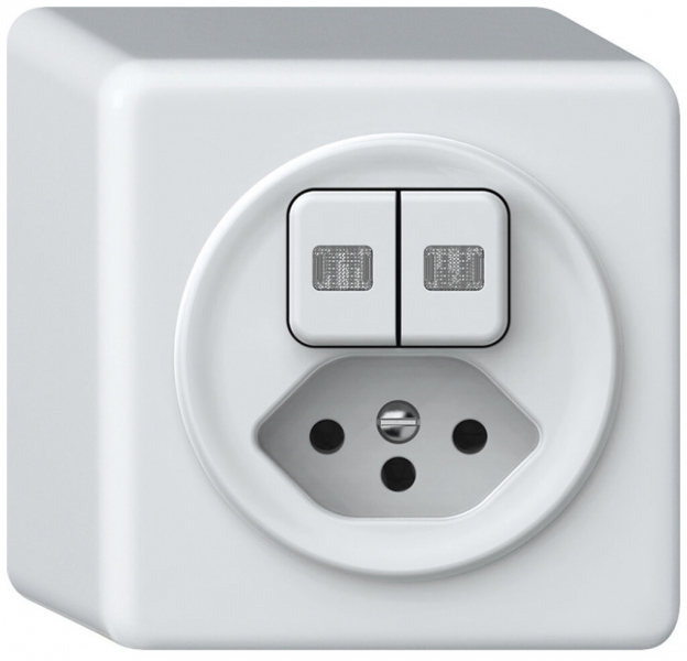 Combinazione AP origin sch 3+AR + 1×tipo 13 2×luminoso bianco 