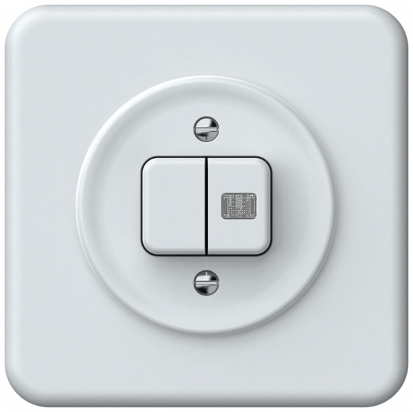 Interrupteur à poussoir lumineux ENC origin sch 1 (3+3) 1×LED 92×92mm blanc 