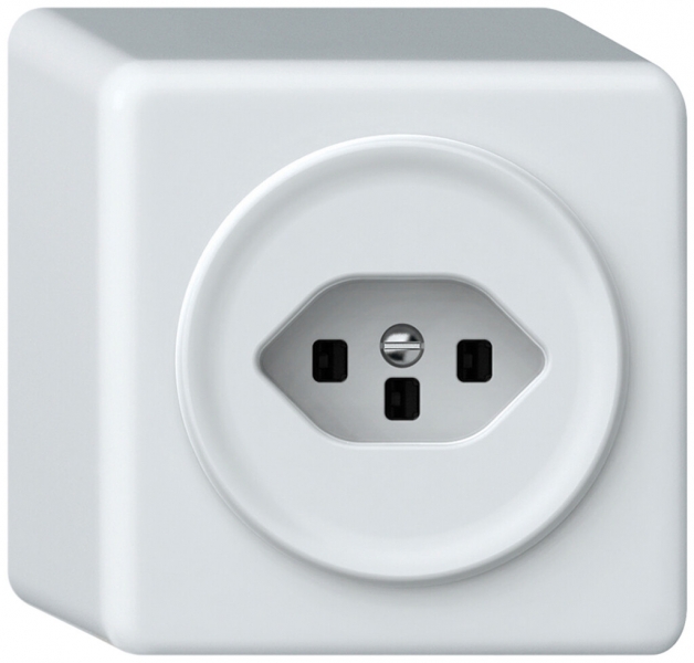 Prise AP origin 1×type 23 16A 230V 88×88×54mm blanc 