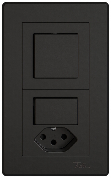 UP-Kombination EDIZIO.liv SNAPFIX® 2×1 156×96mm Sch 3/1L+Sch 3/1L+T13 schwarz 