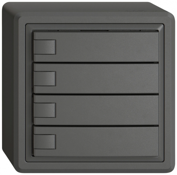 Pulsante KNX RGB AP EDIZIO.liv SNAPFIX® sensore temp.s.LED 4× com.1T grs 