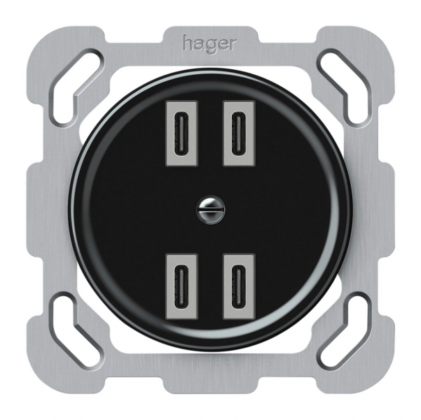 Presa di carica USB INC origin 4×USB-C 4000mA 5V nero 