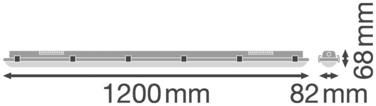 Lpda emer.loc.bagnati LED LDV DAMP PROOF EM 1200, 32W 4400lm 4000K 3h IP65 gr 
