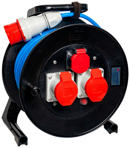 Enrouleur de câble DEM GT 310 1×T25 5×2.5mm² 25m fiche CEE16 IP55 