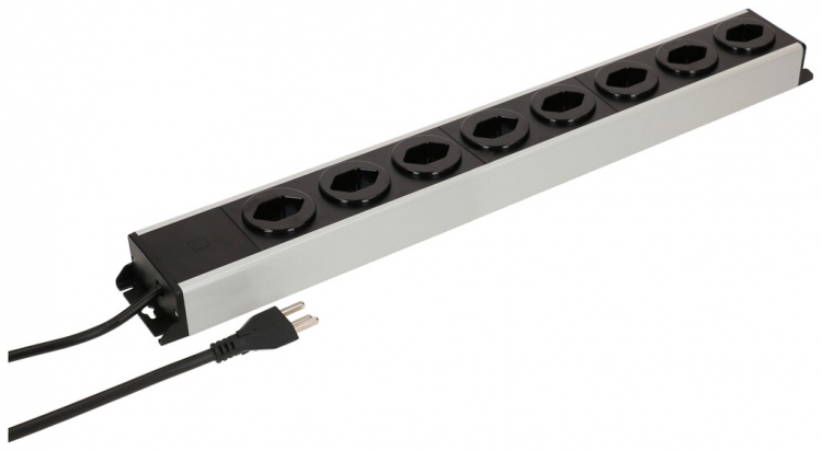 Prise multiple MH POWER LINE 16A 8×T23 1.5m gris-noir 