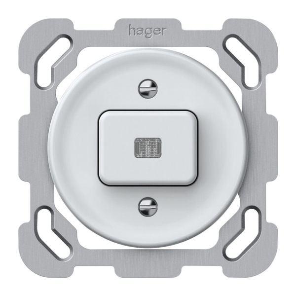 Pulsante luminoso INC origin 1×tasto luminoso 1CO 1P 0<1 10A 230V 77×77mm bianco 