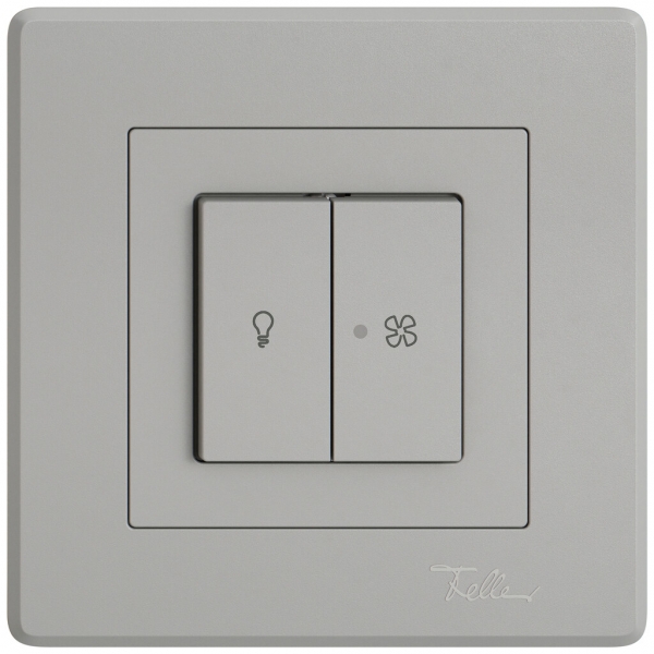 Kit di montaggio INC EDIZIO.liv SNAPFIX® p.luce&venti 2 tasti lent.front.grc 