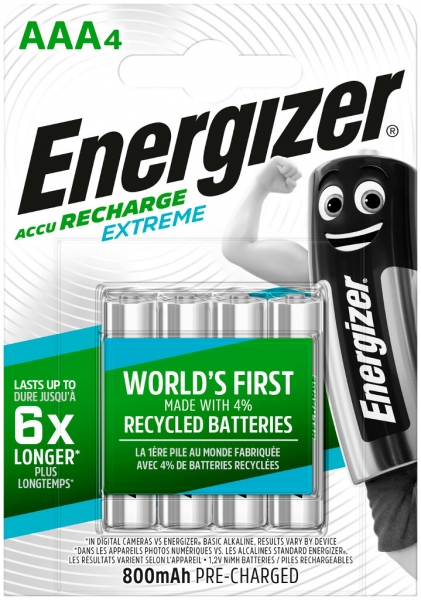 Accu NiMH Energizer Extreme HR03 1.2V, 800mAh, 4pezzi 