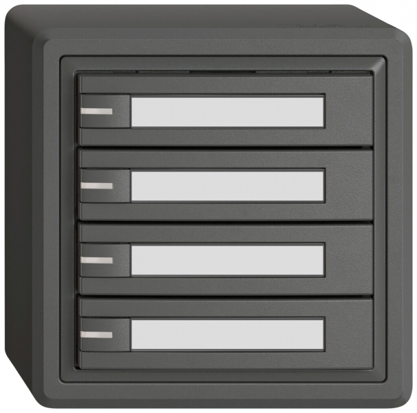 Poussoir KNX RGB AP EDIZIO.liv SNAPFIX® capteur temp.RGB-LED étiqu.4×com.1T grf 