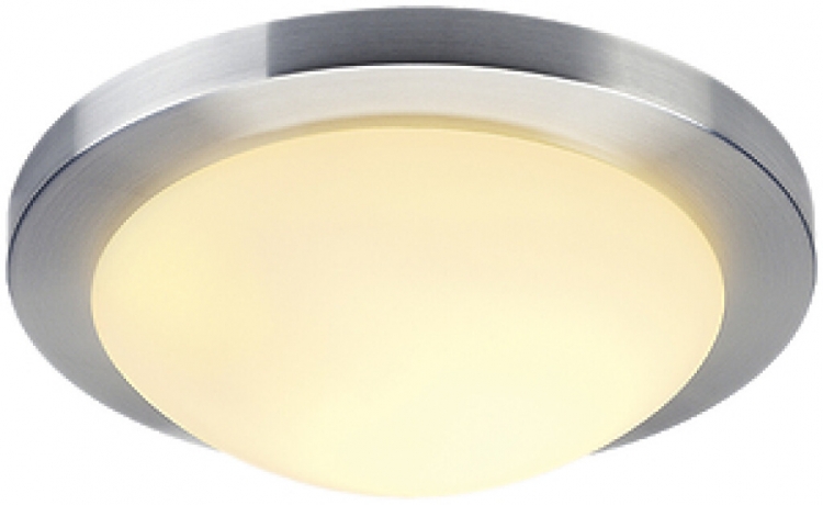 Deckenleuchte SLV MELAN, E27 60W Glas satiniert rund IP20 Aluminium gebürstet 