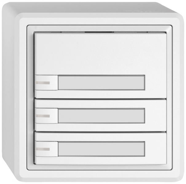 Poussoir KNX RGB AP EDIZIO.liv SNAPFIX® capteur temp.RGB-LED étiqu.3×com.1T bc 