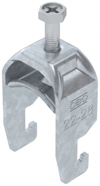 Fixation rapide BET 2056 pied à U métal 22…28mm 1×câble acier Zn-ch-im 