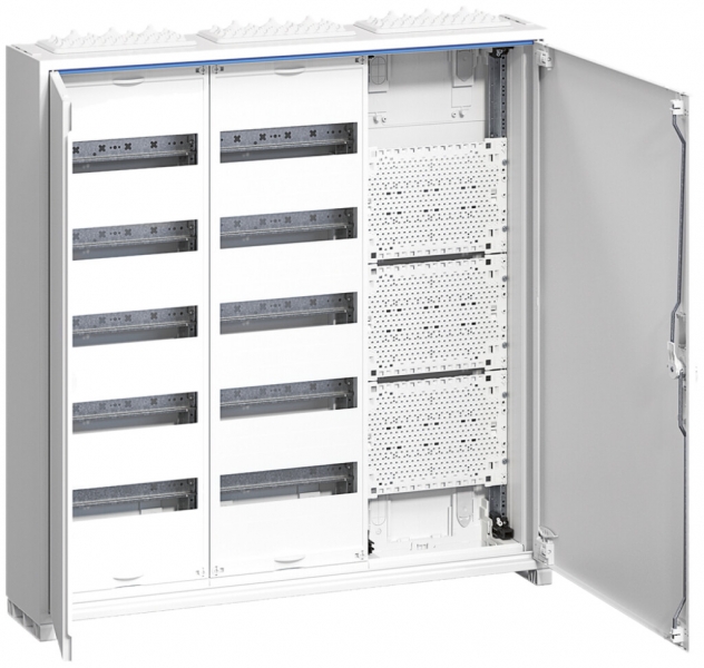 Distributeur AP Hager univers 5-rangées média 120UM porte IP44 800×800×160mm 