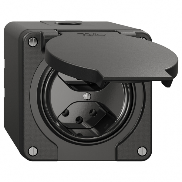 Presa NAP NEVO, 2×T13, IP21, nero 