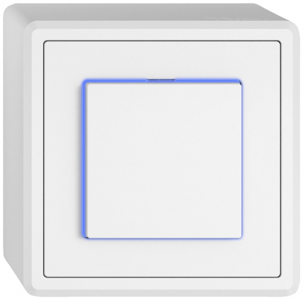Contact à poussoir AP EDIZIO.liv SNAPFIX® ARL/1P éclairage latéral bleu bc 