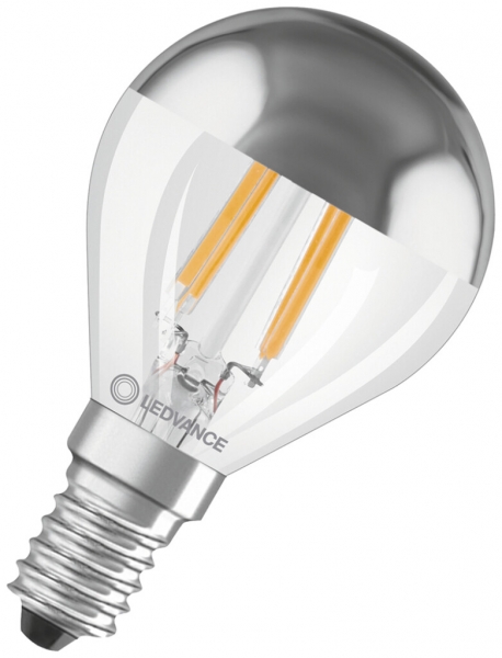 LED-Lampe LEDVANCE CLAS P E14 4W 350lm 2700K Ø45×77mm klar kuppenverspiegelt 