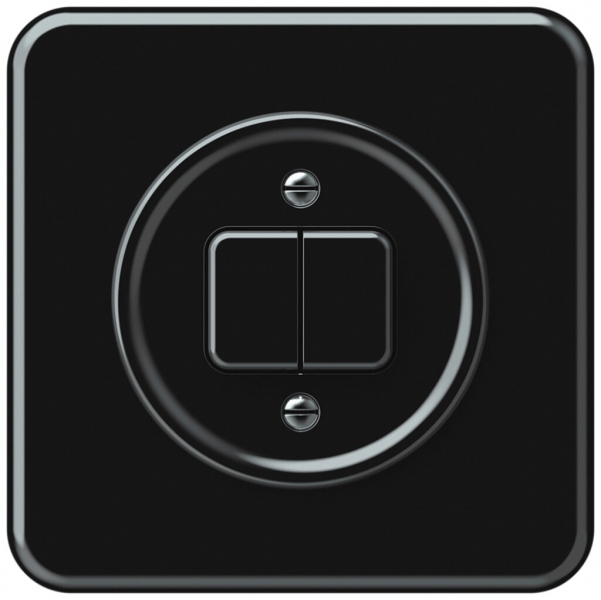 Interrupteur à poussoir ENC origin sch 1 (3+3) 92×92mm noir 