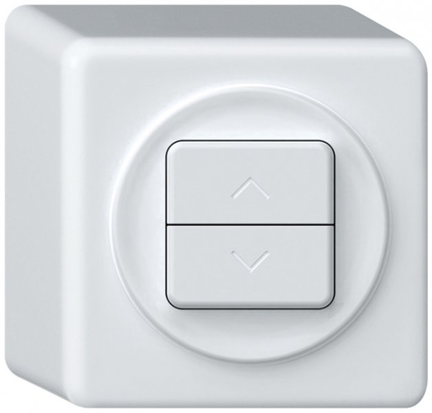 Interrupteur stores AP origin 1P 2×touches 88×88×54mm blanc 