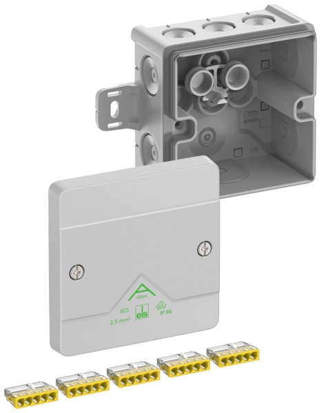 Boîte de dérivation AP Spelsberg Abox 025 AB-2,5² 87×87×52mm IP66 gr 
