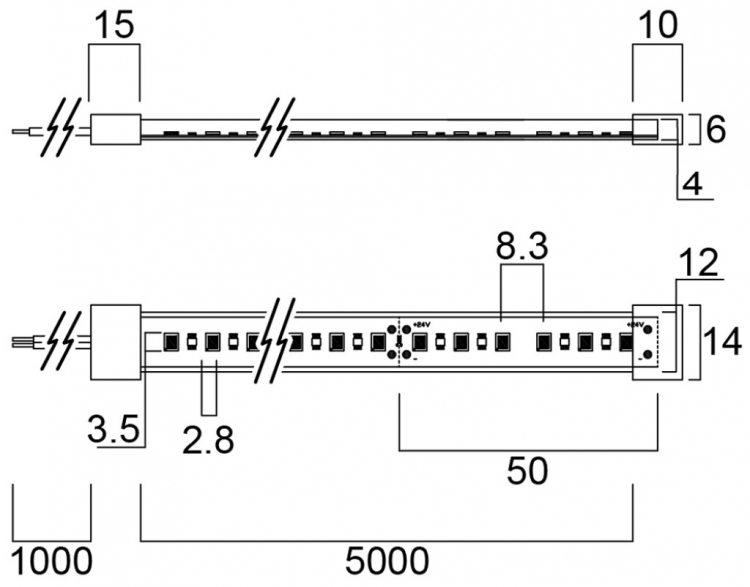 Fascia luminosa LED Feilo Sylvania Flex Pro 24V 9.6W/m 960lm/m 4000K 5m 