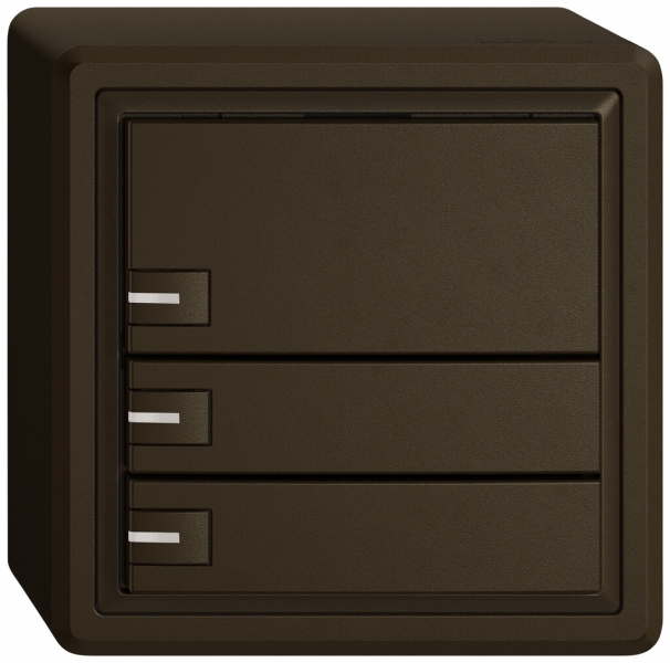 Poussoir KNX RGB AP EDIZIO.liv SNAPFIX® capteur temp.RGB-LED 3× comm.1T br 