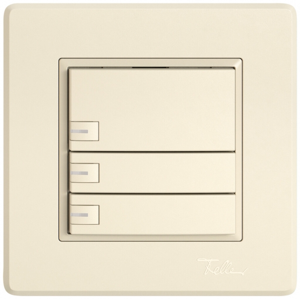 Poussoir universel ENC EDIZIO.liv UNI SNAPFIX® 12…48V a.LED bleu 3× comm.1T cr 