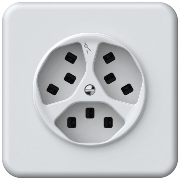 Prise ENC origin 3×type 23 1×S 16A 230V 92×92mm blanc 