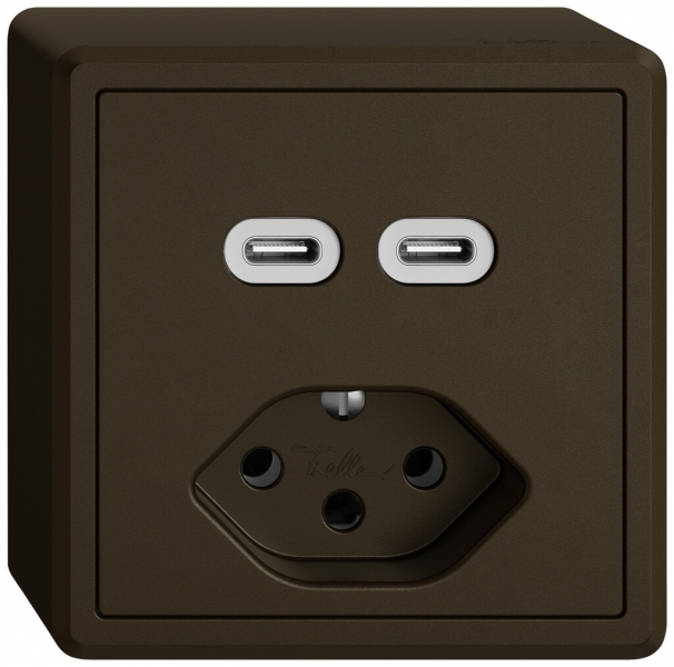 Prise de charge USB AP EDIZIO.liv SNAPFIX® USB C+C/T13 3A 230VAC br 