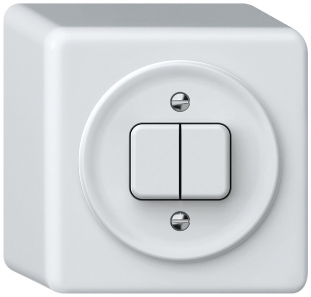 Pulsante AP origin 2×tasti 2CO 1P 0<1 10A 230V 88×88×54mm bianco 