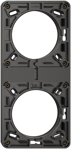 Cadre de montage NUP NEVO, 2×1, avec joint en caoutchouc mousse, 187×87mm, noir 