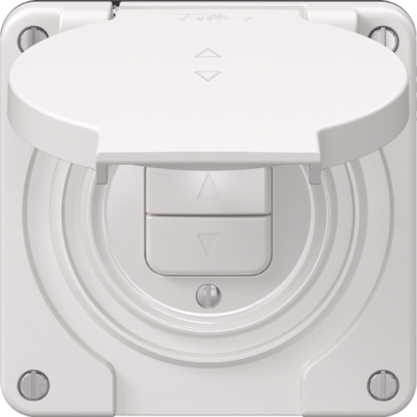 Interrupteur pour stores NEVO N.CO 1-canal, profondeur 18 mm, 87×87 mm, blanc 