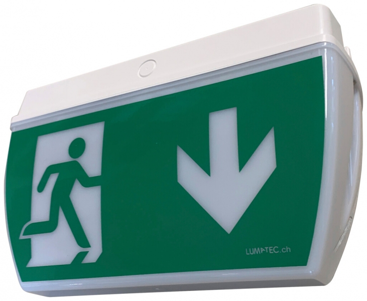 Luminaire de secours LED Lumatec BY-A2P IP65 3.5W 1h avec cp/cv ac plafond 