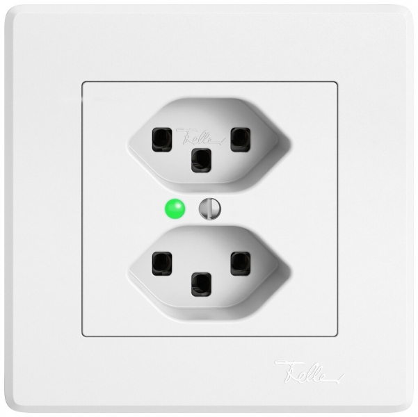 Presa INC EDIZIO.liv SNAPFIX® 2×T23 con LED bi 