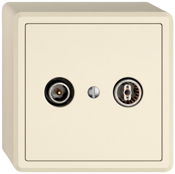 AP-Antennendose TV-R EDIZIO.liv SNAPFIX® Durchgangsdose 11dB cr 