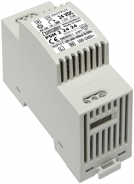 Alimentation AMD Comatec PSM2, IN: 100…240VAC, OUT: 24VDC/24W, stabilisé, 2UM 