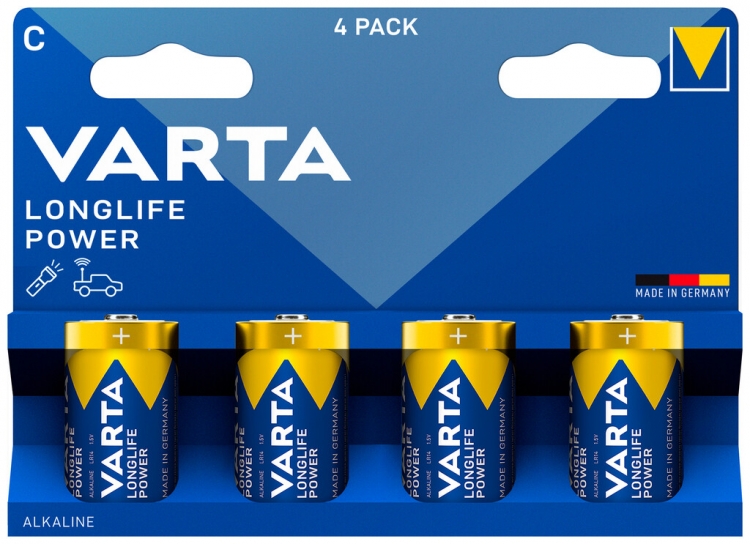 Batteria VARTA Consumer Longlife Power C alcalina al Mn 1.5V blister a 4 pezzi 