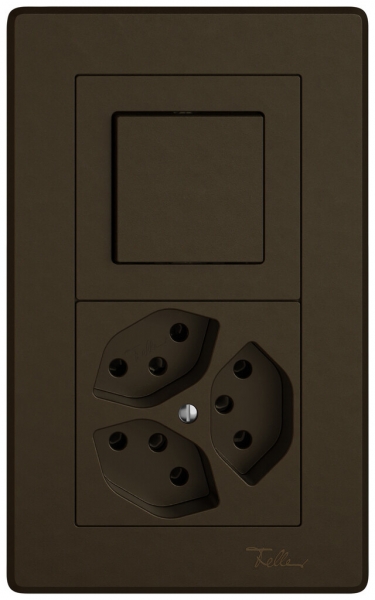 UP-Kombination EDIZIO.liv SNAPFIX® 2×1 156×96mm Schema 3/1L+3×T13 braun 