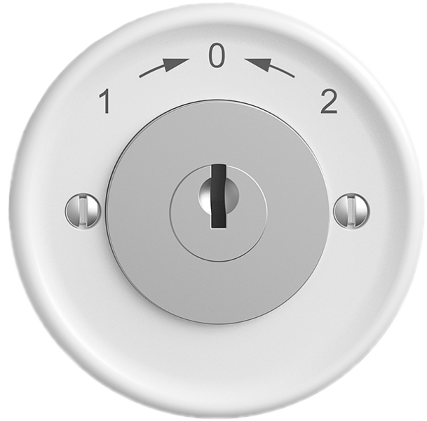 Contatto rotativo INC 1>0<2 STANDARDdue bianco con serratura di sic. 