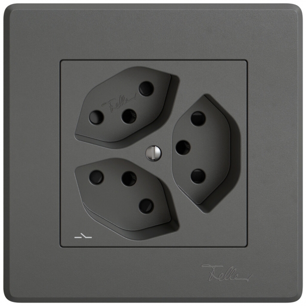 Prise ENC EDIZIO.liv SNAPFIX® 3×T13 1×S avec shutter grf 