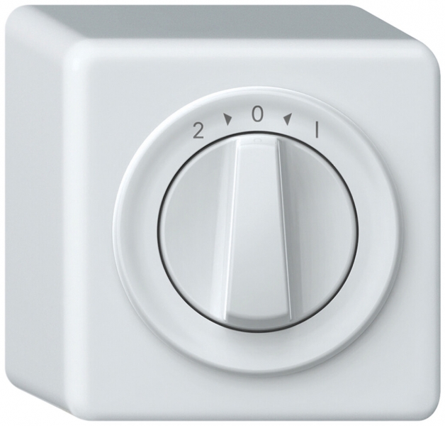 Poussoir pivotant AP origin 1P 0<1 10A 230V 88×88×54mm blanc 