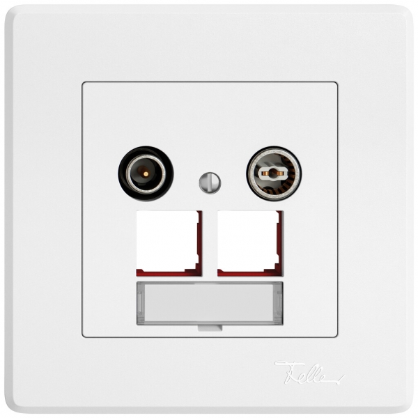 Prise multimédia ENC TV-R EDIZIO.liv SNAPFIX® EASYNET p.2×RJ45 S-One 4dB bc 