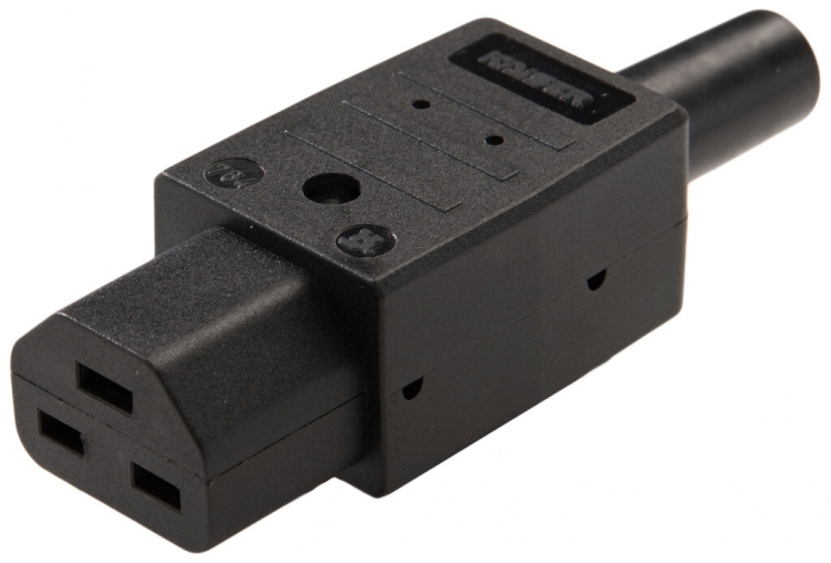 Presa d'apparecchi tipo C21 ELBRO 16A 230VAC dritto max.155°C nero IP20 