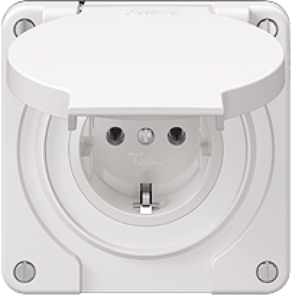 Presa Feller IP21 Schuko 16A 230V 87×87mm bianco 