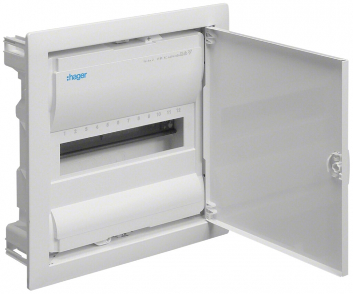 Distributore INC Hager volta 1-fila 12UM IP30 348×356×94.5mm 