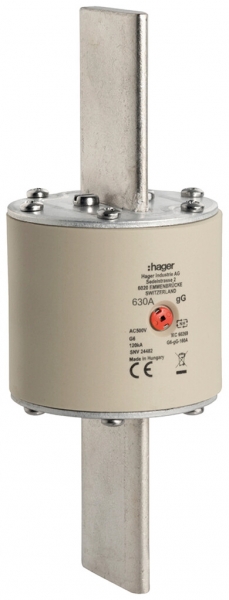 Fusible HPC Hager SEV G6s 500V AC 630A gG voyant central 