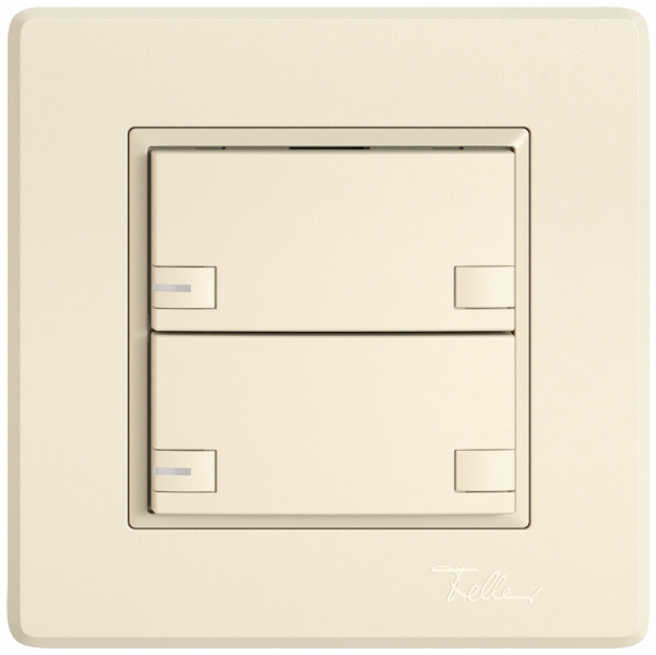 Poussoir KNX RGB ENC EDIZIO.liv SNAPFIX® capteur temp.RGB-LED 2× comm.2T cr 