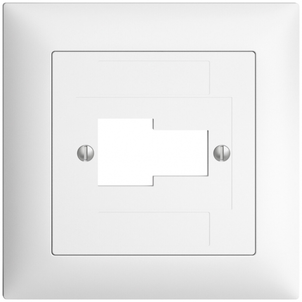 Kit frontale EDIZIOdue bianco 88×88mm 1×TT 1×RJ45 