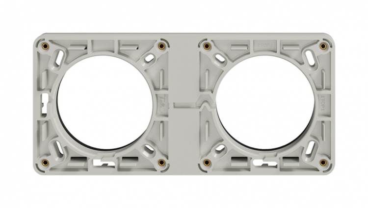 En-tête NUP Feller NEVO, 1×2, pour appareils N.CO, gris clair 