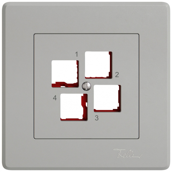 Kit de montage ENC EDIZIO.liv EASYNET S-One SNAPFIX® droit 4×RJ45 grc 